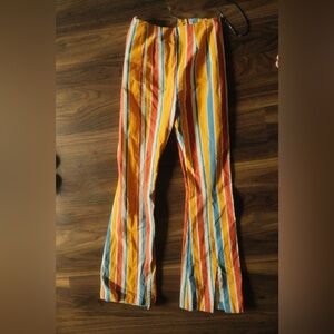 Free People Striped Flare Pants